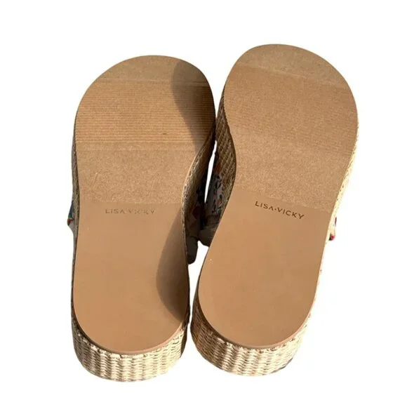 Lisa Vicky Slide Sandal Smile Wild Flower Multicolor Size 8 New - Picture 5 of 5